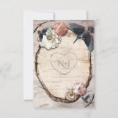 Rustige White Birch & Hummingbird Table Number Kaa Kaart (Achterkant)