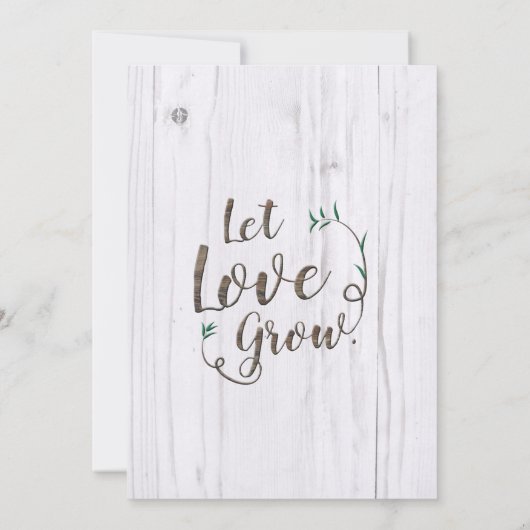 Rustige White & Brown Wood Bridal Shower Invitatio Kaart (Achterkant)