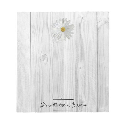 Rustige White Daisy-laptop op maat Notitieblok (Voorkant)