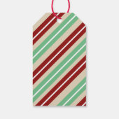 Rustige White Deer & kerstStripes Cadeaulabel (Achterkant)