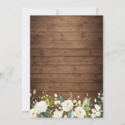 Rustige White Floral I DO BBQ Engagement Party Kaart (Achterkant)