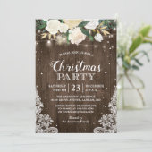 Rustige White Flowers String Lights kerstparty Kaart (Staand voorkant)