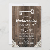 Rustige White Lace Antiek Key Housewarming Party Kaart (Voorkant)