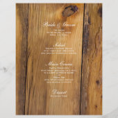 Rustige White Tulips Country Barn Wedding Menu (Achterkant)
