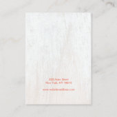 Rustige White Wood Floral Script Earring Display Visitekaartje (Achterkant)