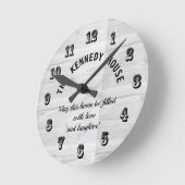 Rustige White Wood Home Quote familie Ronde Klok (Hoek)