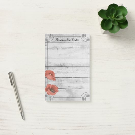 Rustige White Wood Poppy Flowers Notes (Kantoor)
