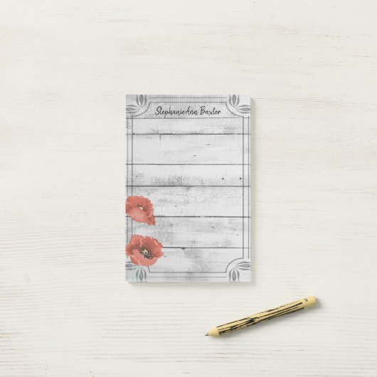 Rustige White Wood Poppy Flowers Notes (Op bureau)