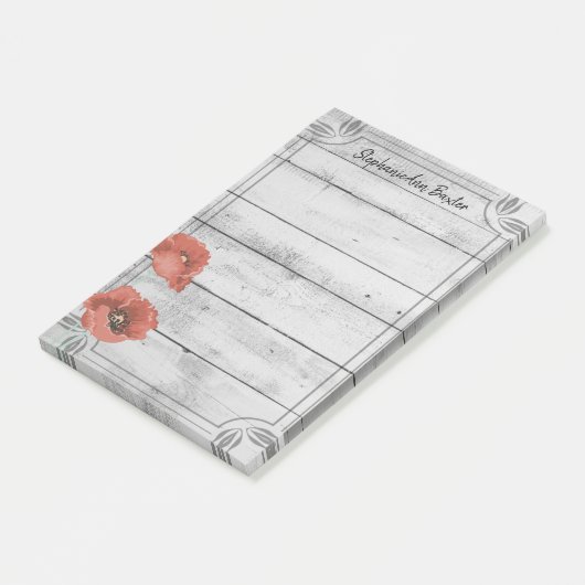 Rustige White Wood Poppy Flowers Notes (Schuin)