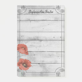 Rustige White Wood Poppy Flowers Notes
