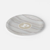 Rustige White Wood Shabby Chic Kraft Wedding Papieren Bordje (Gekanteld)