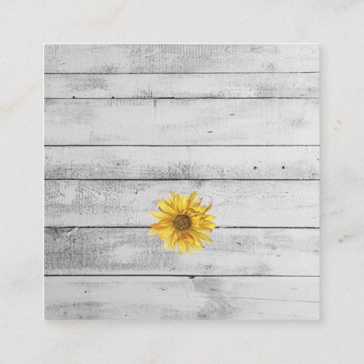 Rustige White Wood Sunflower Weddenschap RSVP-kaar Informatiekaartje (Achterkant)