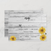 Rustige White Wood Sunflower Weddenschap RSVP-kaar RSVP Kaartje (Voorkant / Achterkant)