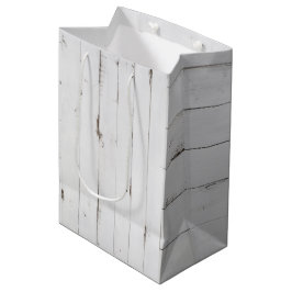 Rustige White Wood Tone Medium Gift Bag Cadeauzakje