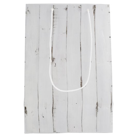 Rustige White Wood Tone Medium Gift Bag Cadeauzakje (Achterkant)