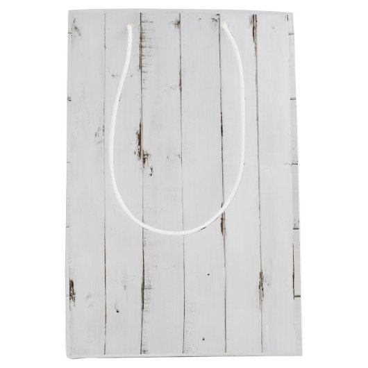 Rustige White Wood Tone Medium Gift Bag Medium Cadeauzakje (Voorkant)