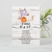 Rustige White Wood Waterverf Pumpkin Sunflower I Kaart (Staand voorkant)