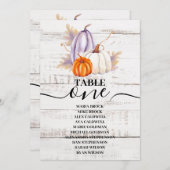 Rustige White Wood Waterverf Pumpkin Sunflower I Kaart (Voorkant / Achterkant)