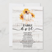 Rustige White Wood Waterverf Pumpkin Sunflower Inv Kaart (Achterkant)