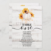 Rustige White Wood Waterverf Pumpkin Sunflower Inv Kaart (Voorkant / Achterkant)