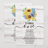 Rustige White Wood Waterverf Wedding Sunflower Kaart (Voorkant / Achterkant)