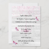 Rustige  Whitespoed Pink Butterfly Wedding Kaart (Voorkant)