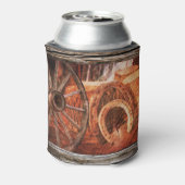 Rustige wielwieltjes Hoefijzers Westerne stijl kan Blikjeskoeler (Blikje Achterkant)