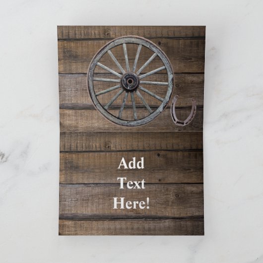 Rustige wielwieltjes Hoefijzers Westerne stijlnoot Notitiekaartje (Binnen)