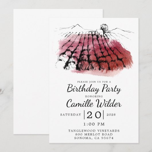 Rustige wijnbouw wijngaarden wijngaardwinningsfees kaart (Voorkant / Achterkant)