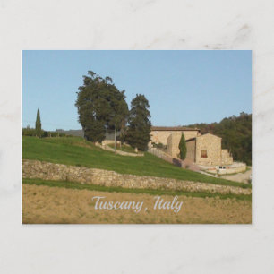 Rustige wijngaarden in goudtonnenToscane Italië Briefkaart