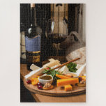 Rustige Wijnkaas met kleefstof Legpuzzel<br><div class="desc">Dit smakelijk uitziende ontwerp is voorzien van een rustige instelling van wijn en kaas #food #tasty #gastronomy #aas #wine #walnuts #rustic #crackers #plezier #games #cadets #feestdagen #Kerstmas #stockingstuffers #secretsanta #winelover</div>