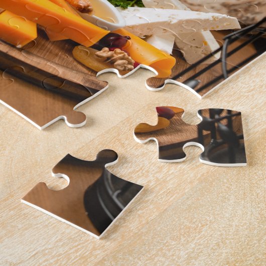 Rustige Wijnkaas met kleefstof Legpuzzel (Zijkant)
