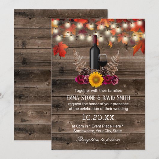 Rustige wijnoogstflesherfst laat barnengevechten v kaart (Voorkant / Achterkant)