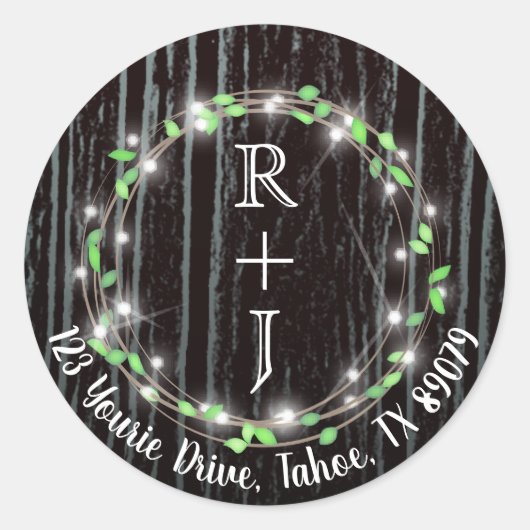 Rustige wijnstok & lichten ronde sticker (Voorkant)