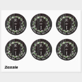 Rustige wijnstok & lichten ronde sticker (Vel)