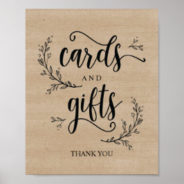 Rustige wijnstokkaarten en Poster voor cadeaubonne