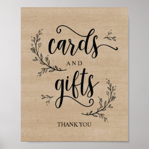 Rustige wijnstokkaarten en Poster voor cadeaubonne