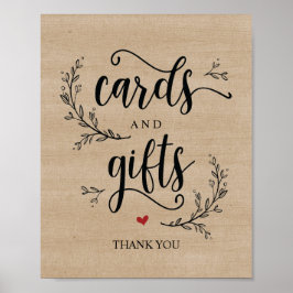 Rustige wijnstokkaarten en Poster voor cadeaubonne