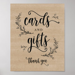 Rustige wijnstokkaarten en Poster voor cadeaubonne