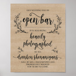 Rustige wijnstokken Bindbalken met open touw Poster