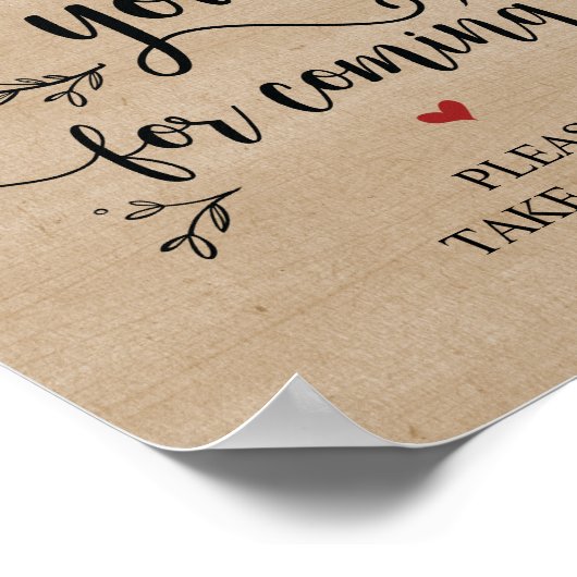 Rustige wijnstokken bruiloft Dank je wel Poster (Hoek)