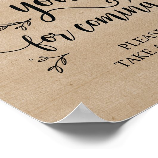 Rustige wijnstokken bruiloft Dank je wel Poster (Hoek)