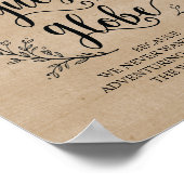 Rustige wijnstokken bruiloft Onderteken Ons gastWe Poster (Hoek)