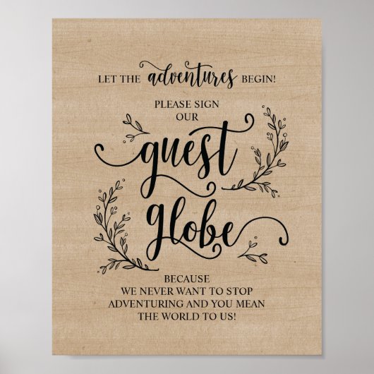 Rustige wijnstokken bruiloft Onderteken Ons gastWe Poster (Voorkant)