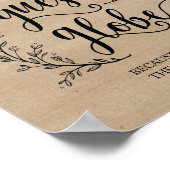 Rustige wijnstokken ondertekenen ons Wereldbol voo Poster (Hoek)