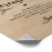 Rustige wijnstokken Wedding UNPLUGGED CEREMONY-tek Poster (Hoek)