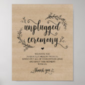 Rustige wijnstokken Wedding UNPLUGGED CEREMONY-tek Poster (Voorkant)