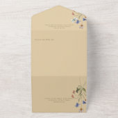 Rustige wilde bloem Lijst Geel diner All In One Uitnodiging (Buitenkant)