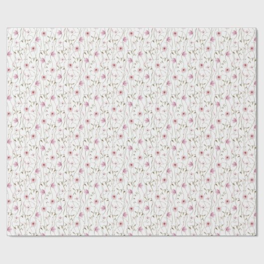 Rustige Wilde Bloemen Cadeaupapier (Vlak)