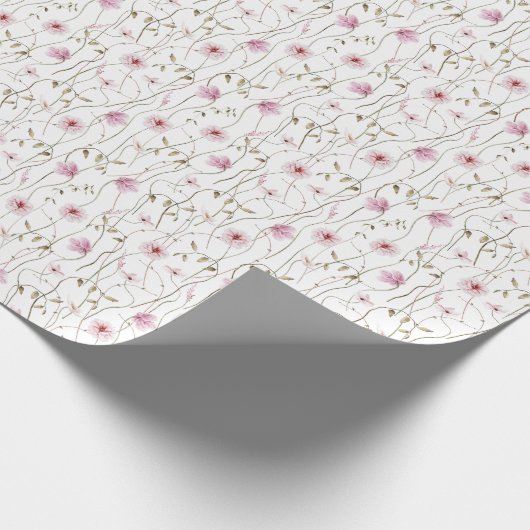 Rustige Wilde Bloemen Cadeaupapier (Hoek)